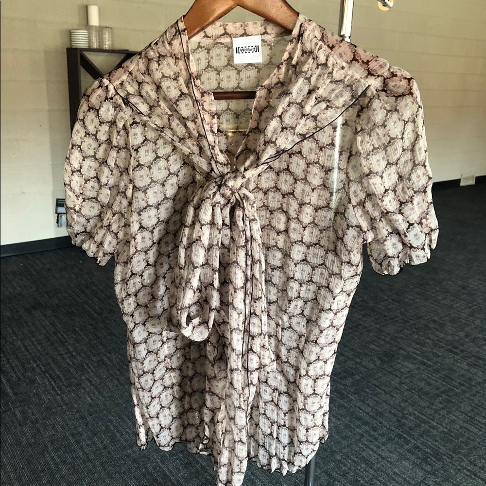 Wolford silk & metallic print top